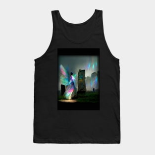 Iridescent energy fairy amongst ancient standing stones 1 Tank Top